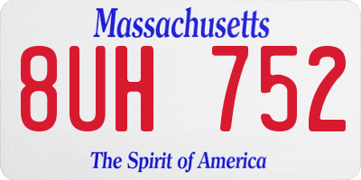 MA license plate 8UH752