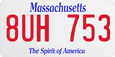 MA license plate 8UH753