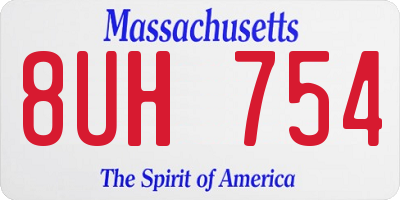 MA license plate 8UH754