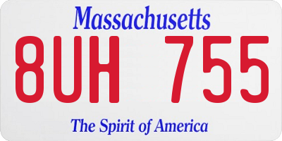 MA license plate 8UH755