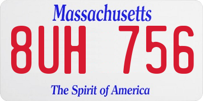 MA license plate 8UH756