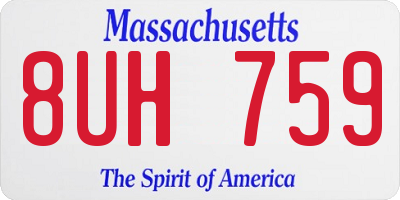 MA license plate 8UH759