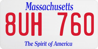 MA license plate 8UH760
