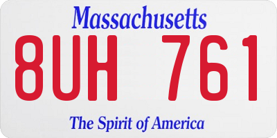 MA license plate 8UH761