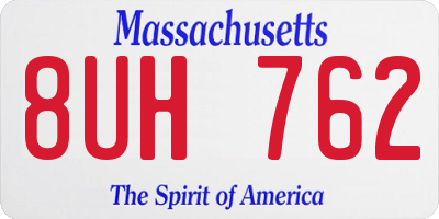 MA license plate 8UH762