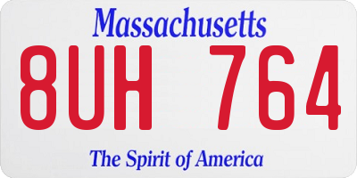 MA license plate 8UH764