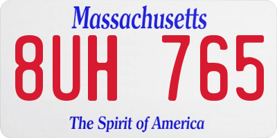 MA license plate 8UH765