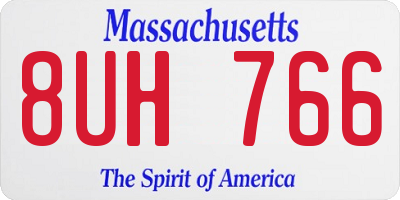 MA license plate 8UH766