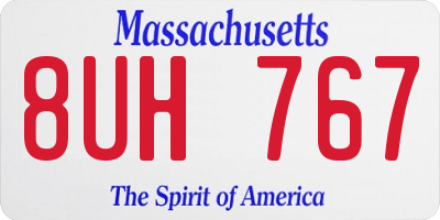 MA license plate 8UH767