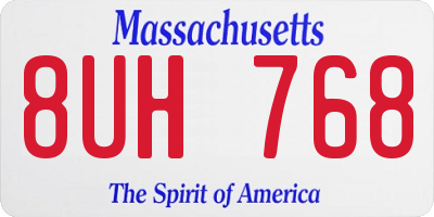 MA license plate 8UH768