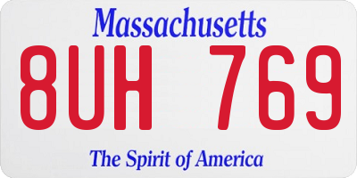 MA license plate 8UH769