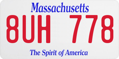 MA license plate 8UH778
