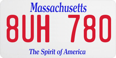MA license plate 8UH780