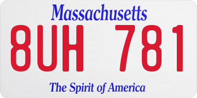 MA license plate 8UH781