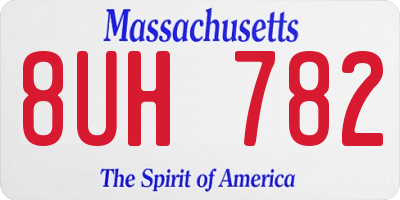 MA license plate 8UH782