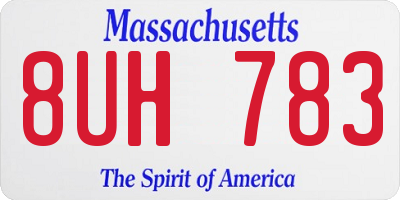 MA license plate 8UH783