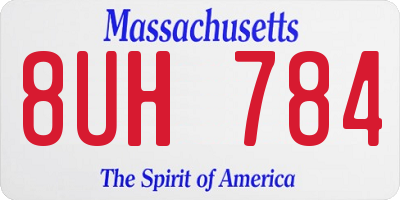 MA license plate 8UH784