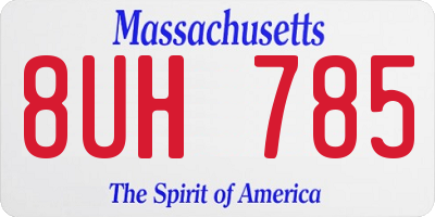 MA license plate 8UH785
