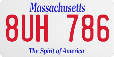 MA license plate 8UH786