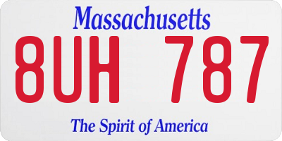MA license plate 8UH787