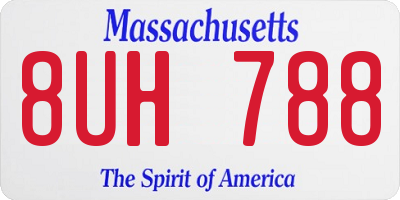 MA license plate 8UH788