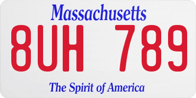MA license plate 8UH789