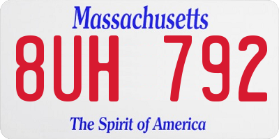 MA license plate 8UH792