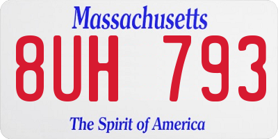 MA license plate 8UH793