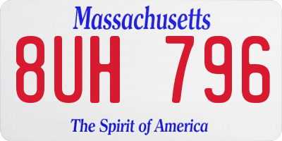 MA license plate 8UH796