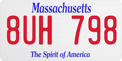 MA license plate 8UH798