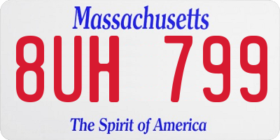 MA license plate 8UH799