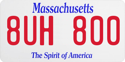 MA license plate 8UH800