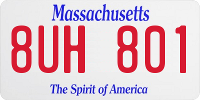 MA license plate 8UH801