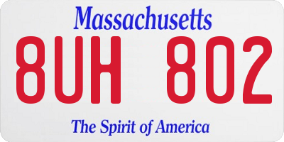 MA license plate 8UH802