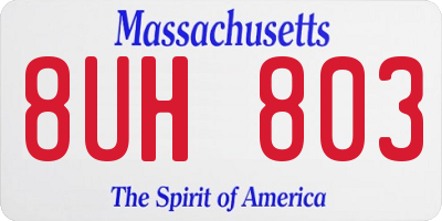 MA license plate 8UH803