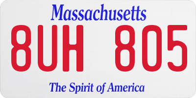 MA license plate 8UH805