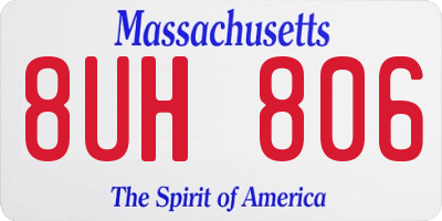 MA license plate 8UH806