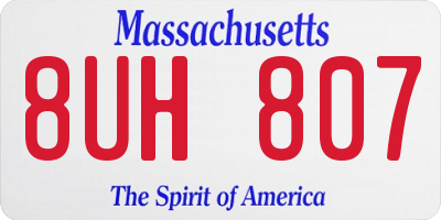 MA license plate 8UH807