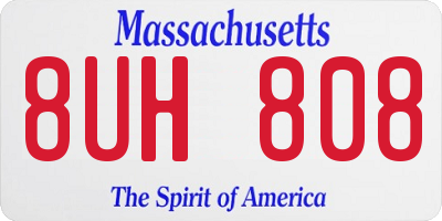 MA license plate 8UH808