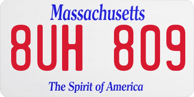 MA license plate 8UH809