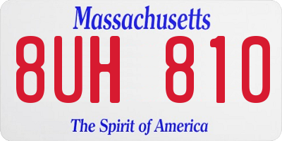 MA license plate 8UH810
