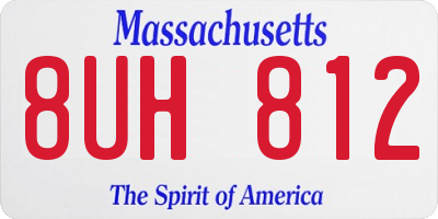 MA license plate 8UH812