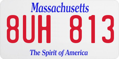MA license plate 8UH813