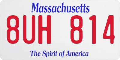 MA license plate 8UH814