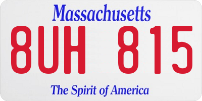 MA license plate 8UH815