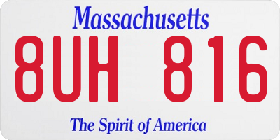 MA license plate 8UH816