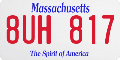 MA license plate 8UH817