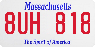 MA license plate 8UH818
