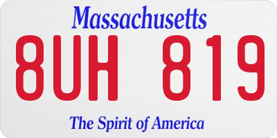 MA license plate 8UH819