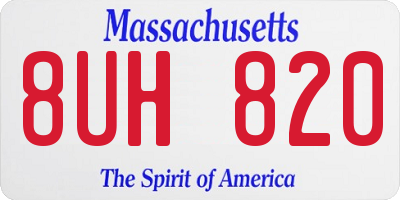 MA license plate 8UH820